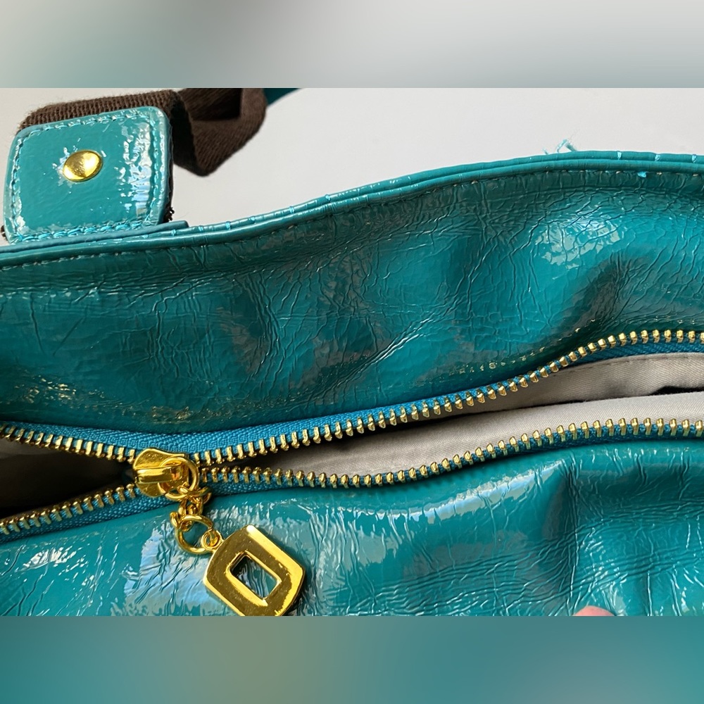 Laila Rowe turquoise tote bag . - Picture 7 of 12